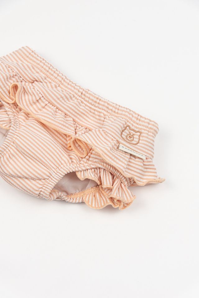 Costume contenitivo UV50+, fantasia PINK STRIPES BEAR, Bamboom