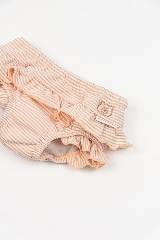 Costume contenitivo UV50+, fantasia PINK STRIPES BEAR, Bamboom
