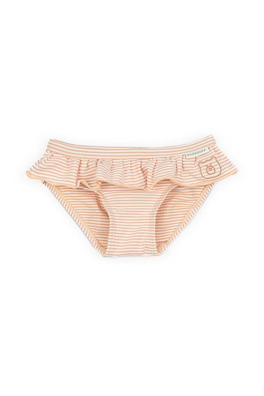 Costume da bagno bimba UV50+, fantasia PINK STRIPES BEAR, Bamboom