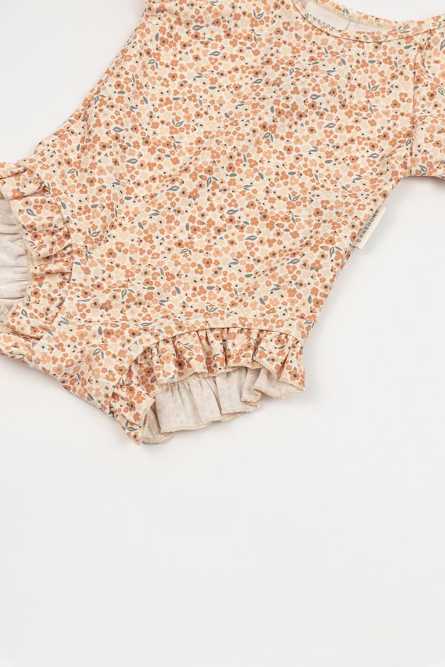 Costume da bagno con spalle coperte bimba intero UV50+, fantasia ROSY GARDEN, Bamboom