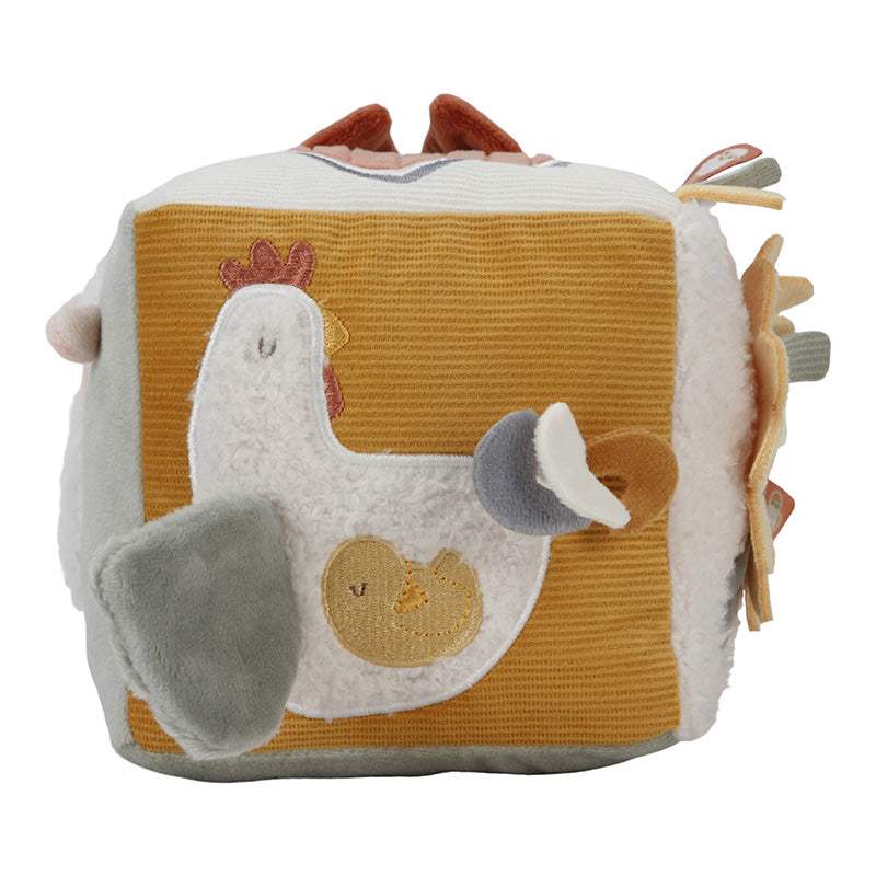 Cubo di attività morbido multisensoriale a tema Little Farm, Little Dutch