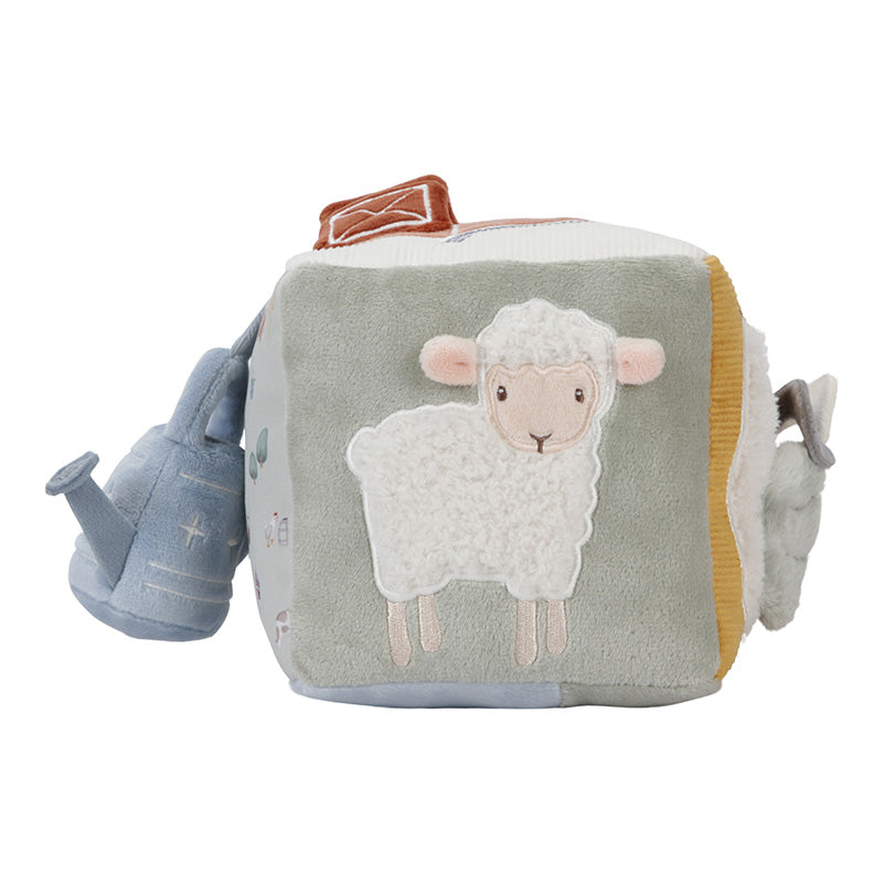 Cubo di attività morbido multisensoriale a tema Little Farm, Little Dutch