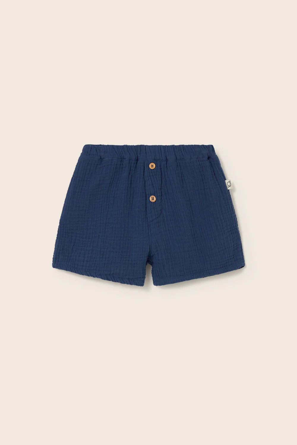 Pantaloncino DALE in garza di cotone organico blu, Cozmo