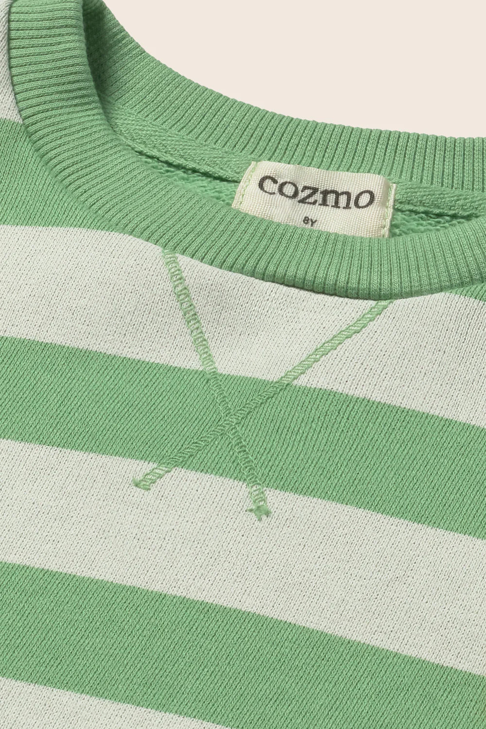 Felpa DAN verde a righe, Cozmo 100% cotone