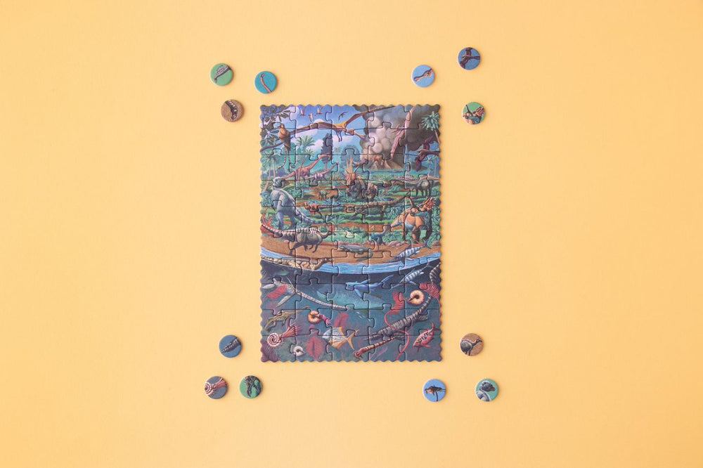 Puzzle intero assemblato con tesserine da abbinare