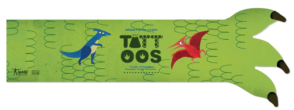 Londji, Dinosaurs Tatoos, 10 tatuaggi temporanei