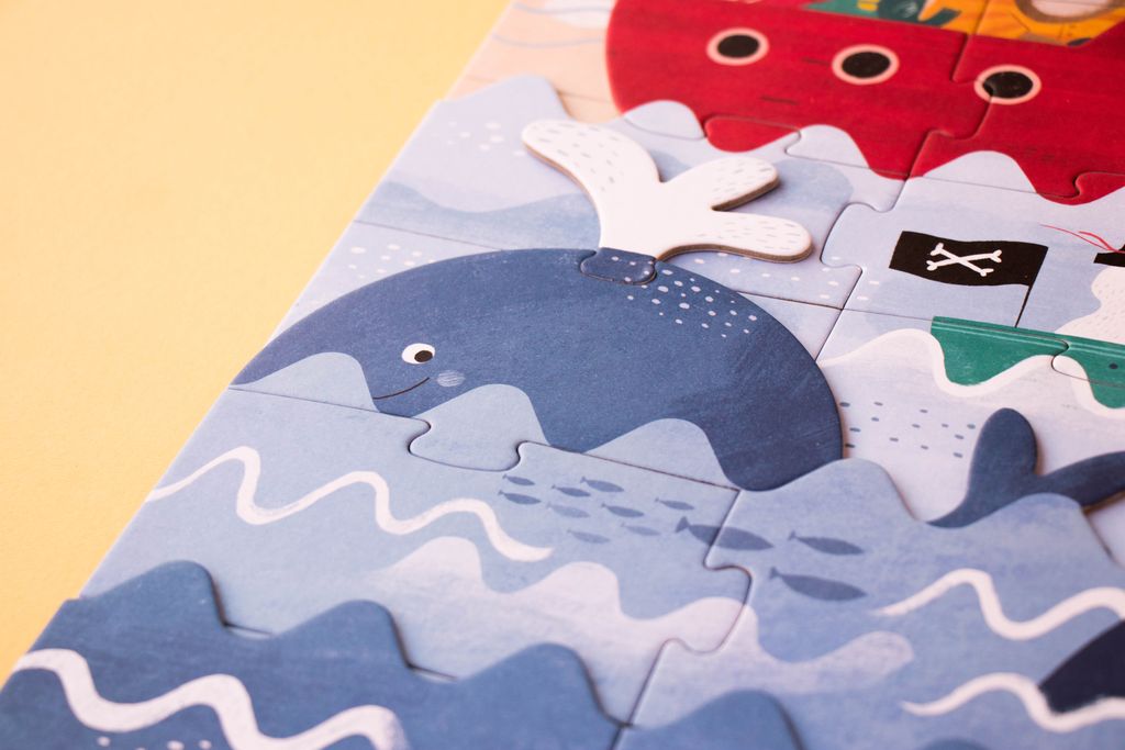 Londji, Scopri il puzzle del Tesoro, Discover the treasure, Set di 4 puzzle