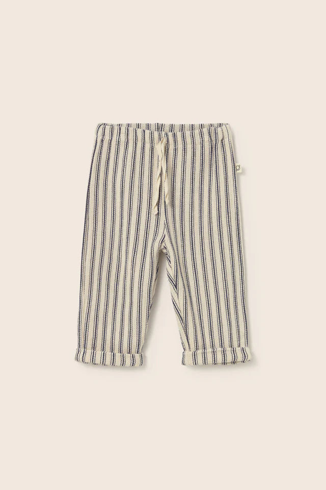 Pantalone ENZO panna con righe blu, Cozmo