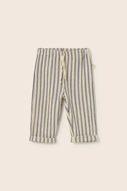 Pantalone ENZO panna con righe blu, Cozmo