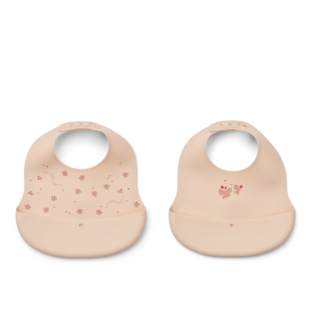 Set di due bavaglini in silicone con tasca, taglia unica, Liewood