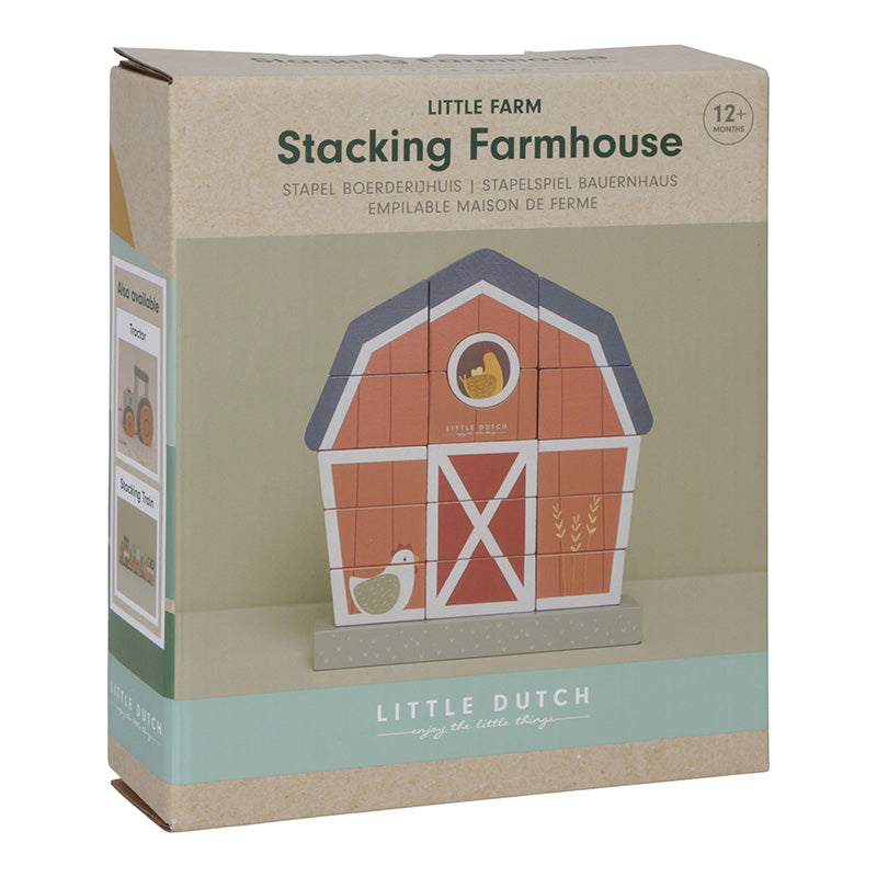 Stacking Farmhouse, gioco impilabile a tema fattoria, in legno. Little Dutch
