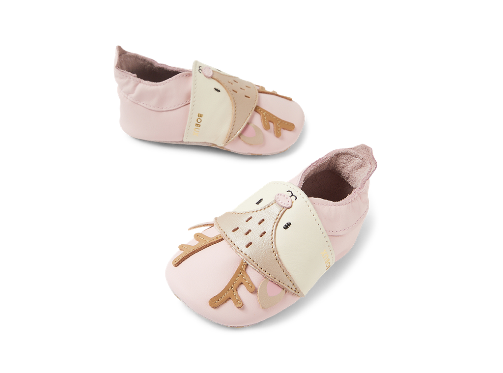 Bobux babbucce Soft Sole Cerbiattina rosa, Fawna Rosewater Vanilla
