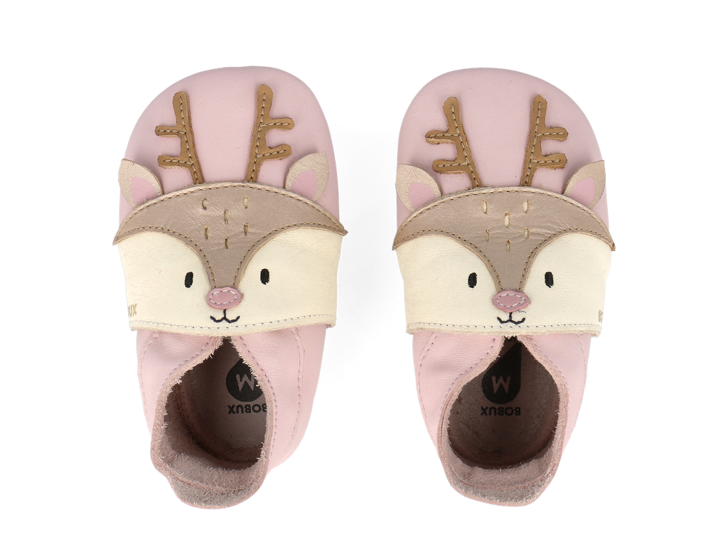 Bobux babbucce Soft Sole Cerbiattina rosa, Fawna Rosewater Vanilla