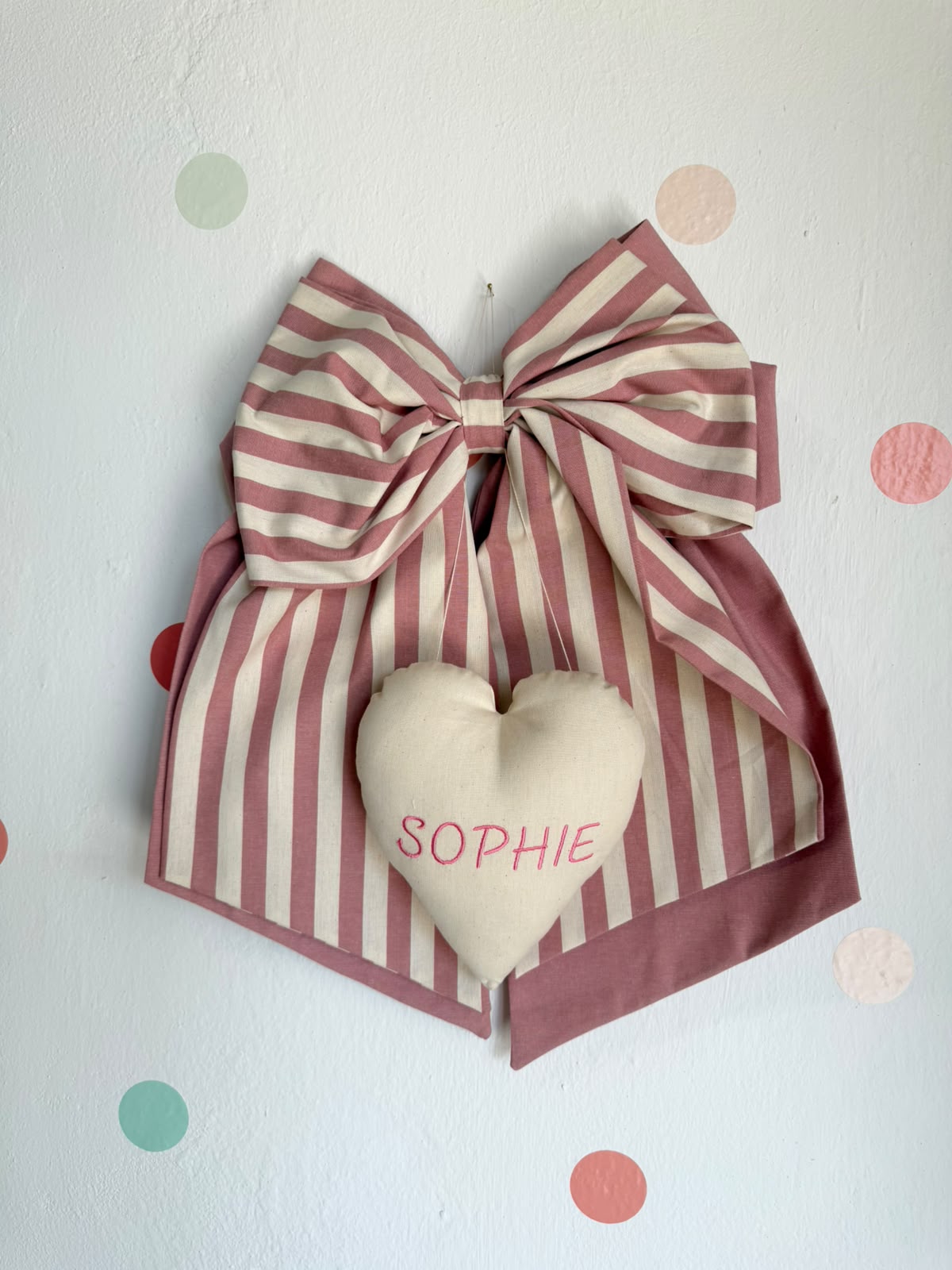 Fiocco nascita rosa sartoria Pisoli e Pannoli mantova