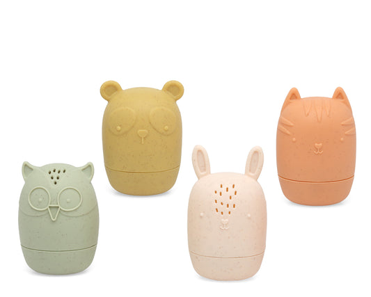Set di 4 animaletti per il bagno antimuffa, bath toy, Kiokids