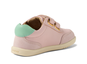 Bobux I Walk Champ, scarpe in pelle Ballet Pink Hemlock (rosa con inserti menta)