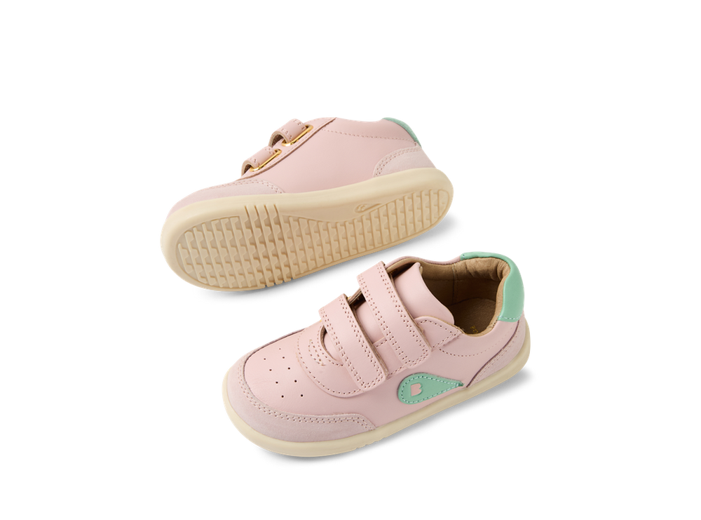 Bobux I Walk Champ, scarpe in pelle Ballet Pink Hemlock (rosa con inserti menta)