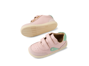 Bobux I Walk Champ, scarpe in pelle Ballet Pink Hemlock (rosa con inserti menta)