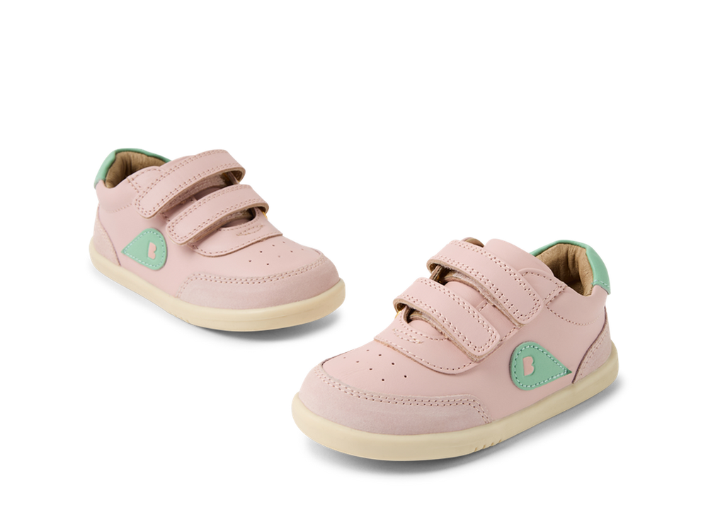 Bobux I Walk Champ, scarpe in pelle Ballet Pink Hemlock (rosa con inserti menta)