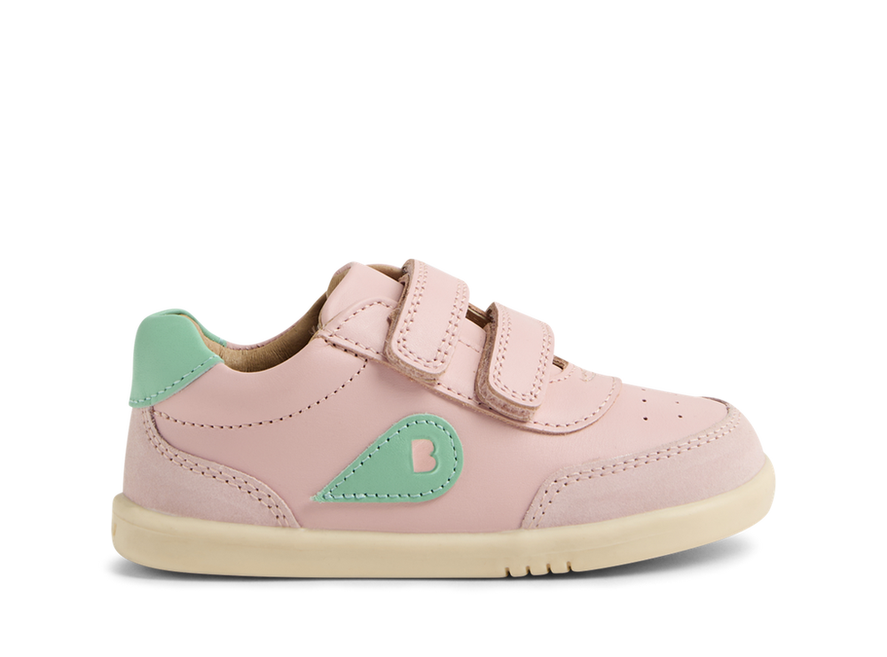 Bobux I Walk Champ, scarpe in pelle Ballet Pink Hemlock (rosa con inserti menta)