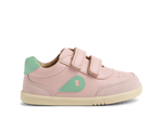 Bobux I Walk Champ, scarpe in pelle Ballet Pink Hemlock (rosa con inserti menta)
