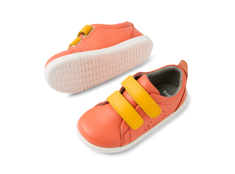 Bobux I Walk Grass Court scarpe in pelle, nasturtium saffron( arancio e giallo)