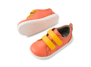 Bobux I Walk Grass Court scarpe in pelle, nasturtium saffron( arancio e giallo)