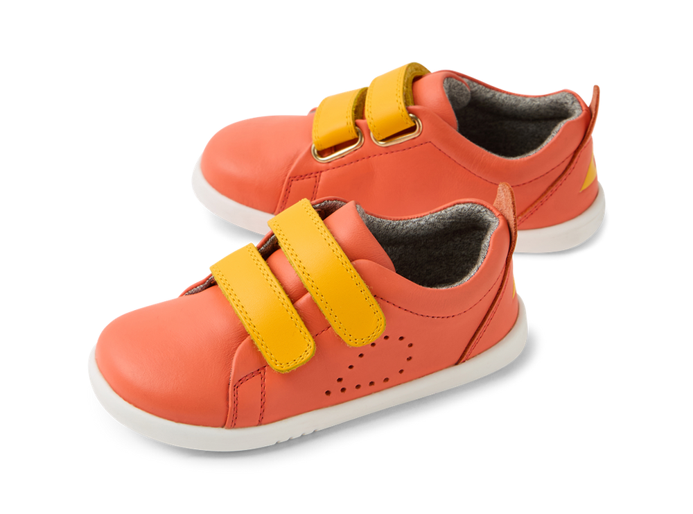 Bobux I Walk Grass Court scarpe in pelle, nasturtium saffron( arancio e giallo)
