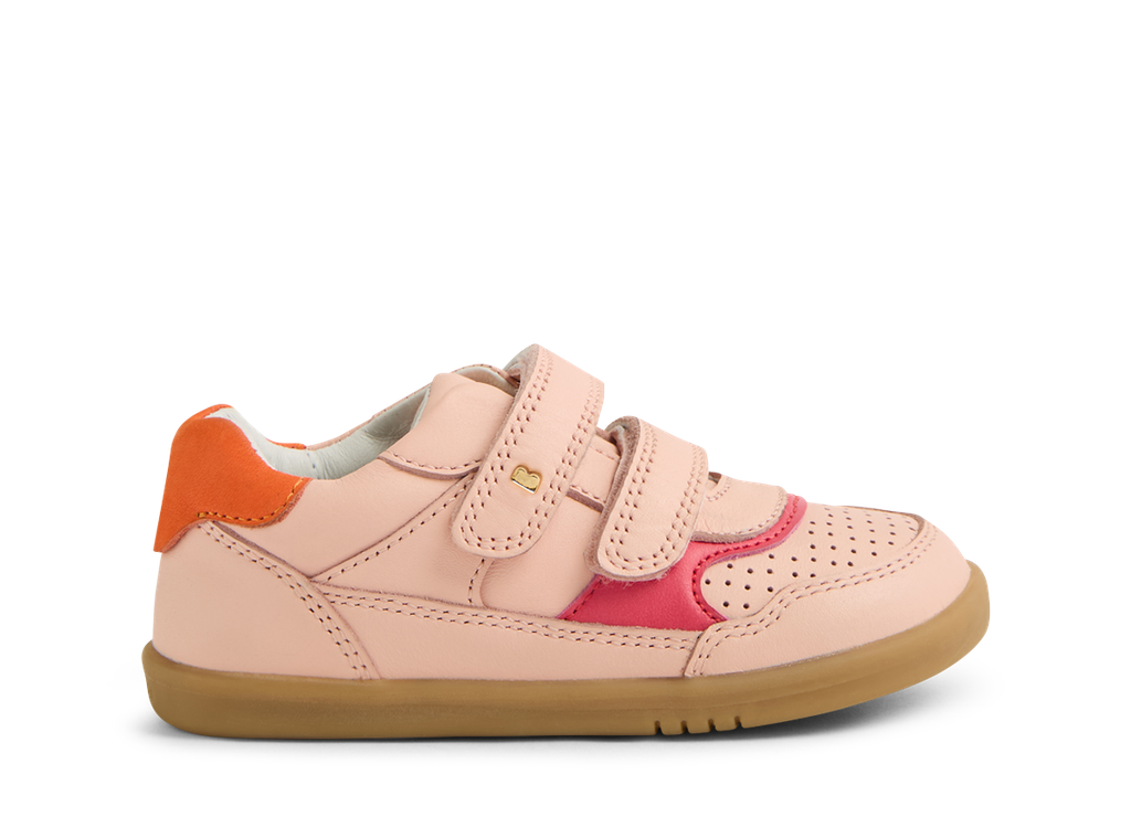 Bobux I Walk Hunter, scarpe in pelle cameo rose-nasturtium (rosa e arancio)