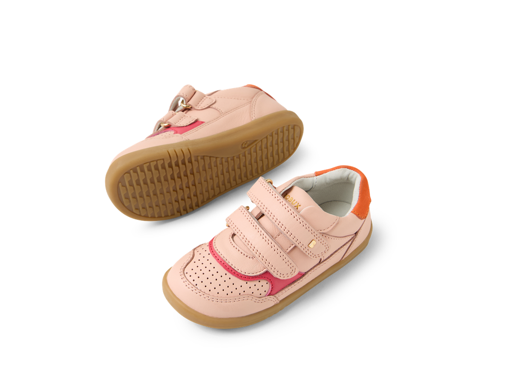 Bobux I Walk Hunter, scarpe in pelle cameo rose-nasturtium (rosa e arancio)