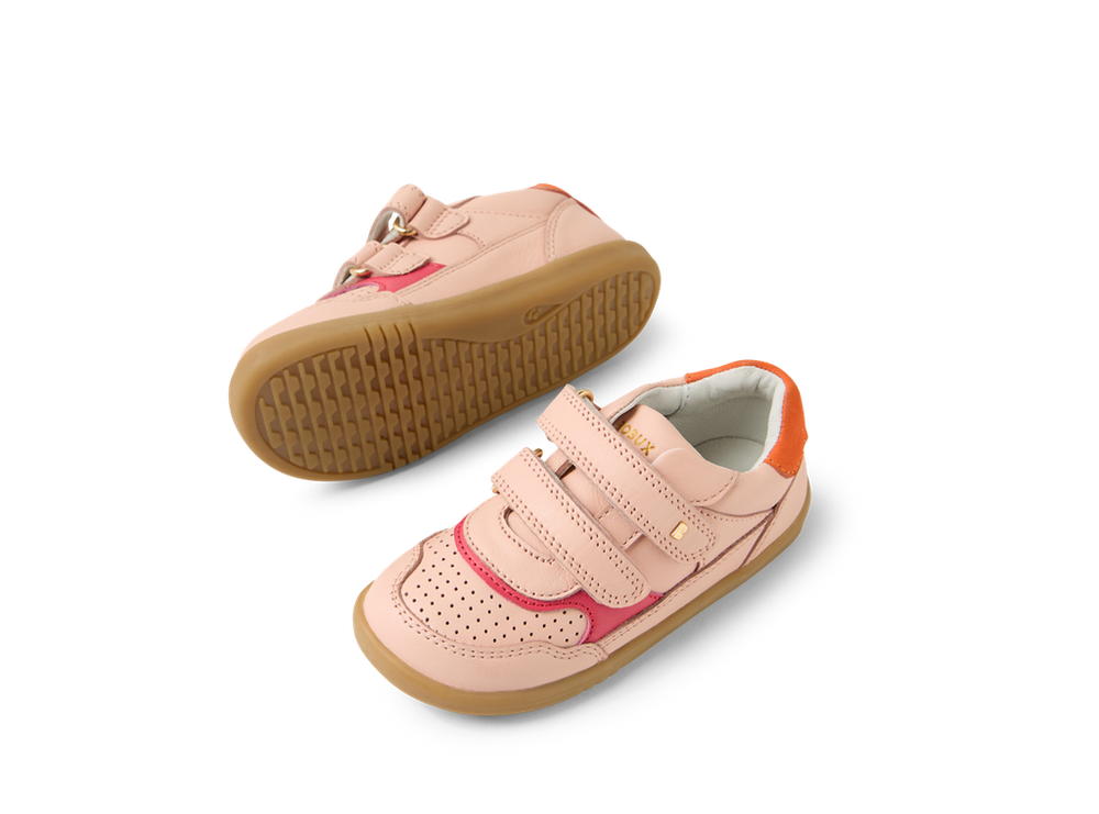 Bobux I Walk Hunter, scarpe in pelle cameo rose-nasturtium (rosa e arancio)