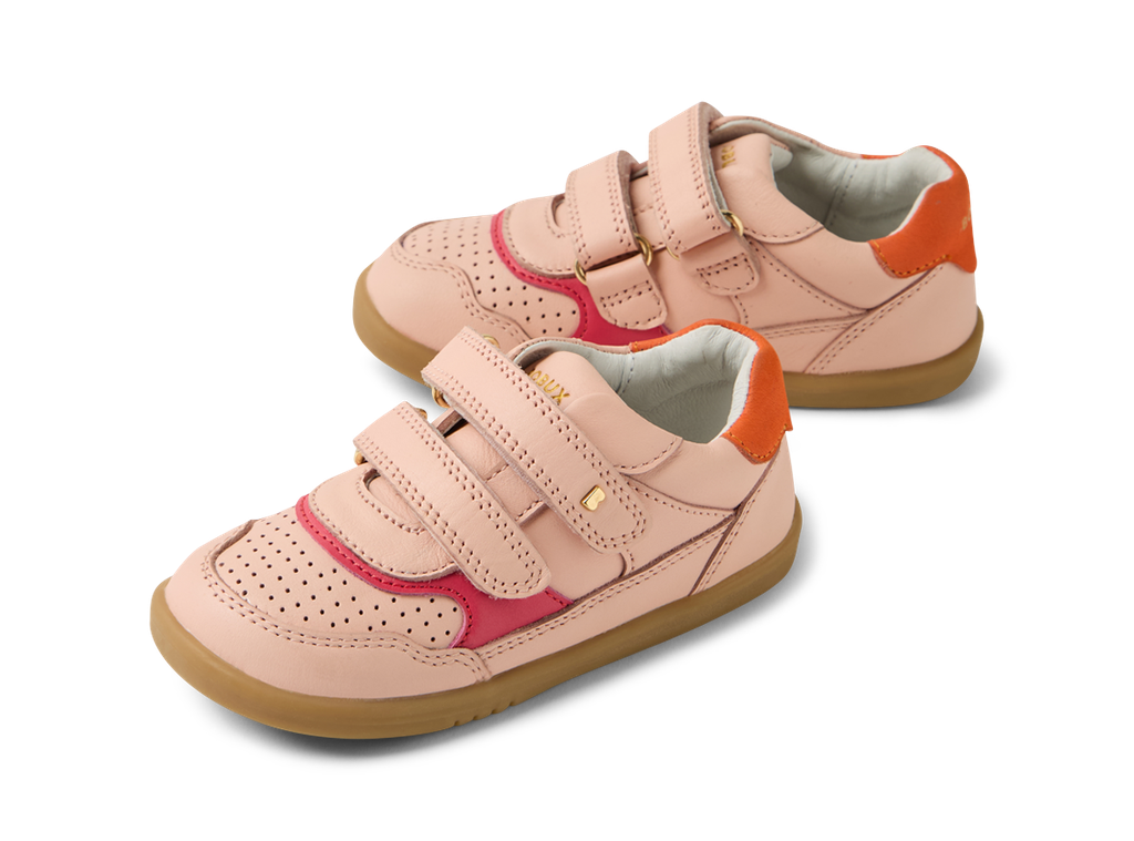 Bobux I Walk Hunter, scarpe in pelle cameo rose-nasturtium (rosa e arancio)