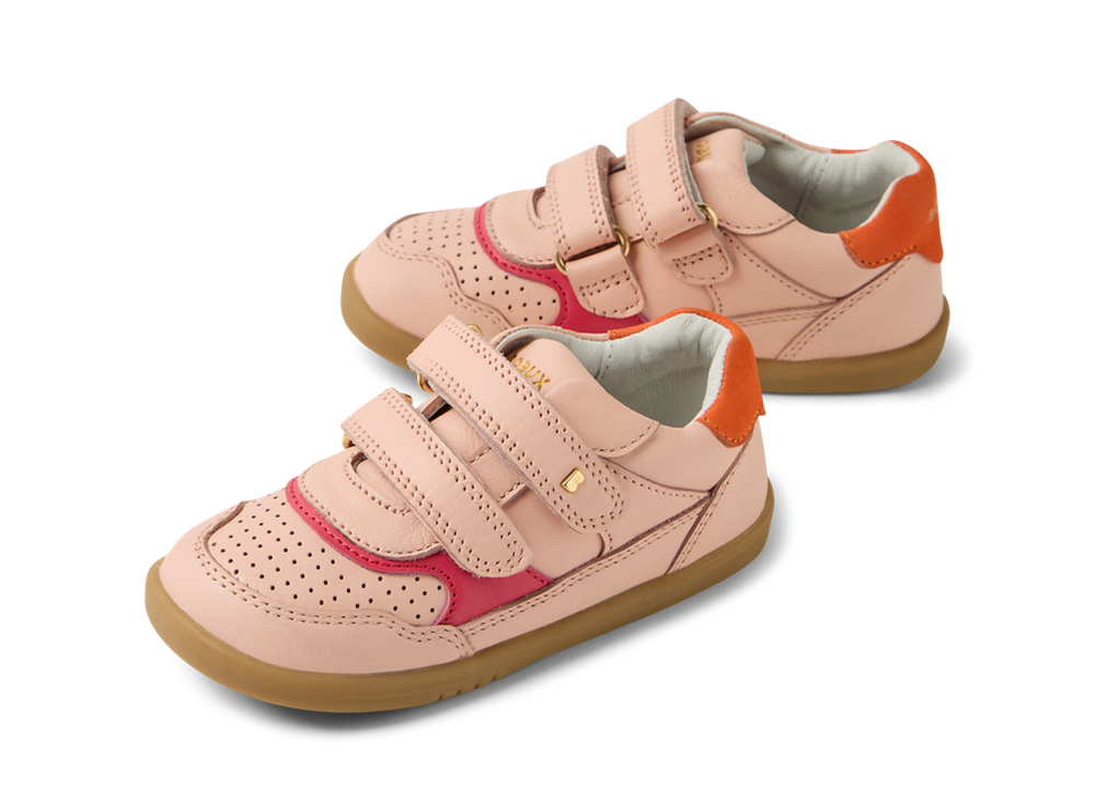 Bobux I Walk Hunter, scarpe in pelle cameo rose-nasturtium (rosa e arancio)