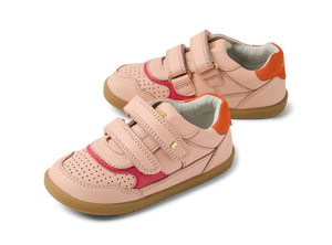 Bobux I Walk Hunter, scarpe in pelle cameo rose-nasturtium (rosa e arancio)