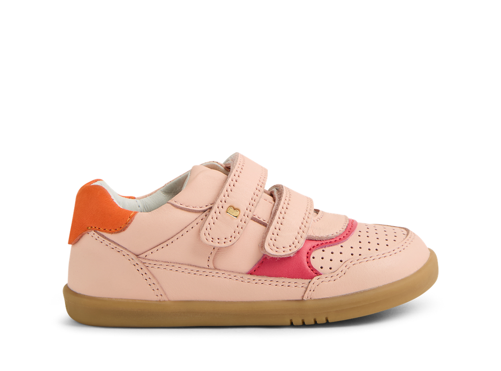 Bobux I Walk Hunter, scarpe in pelle cameo rose-nasturtium (rosa e arancio)