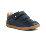 Bobux I Walk Hunter, scarpe in pelle navy-nasturtium (blu con inserto arancio)