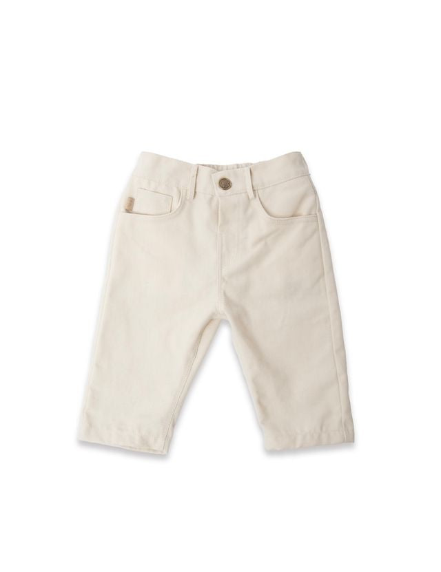 Jeans 5 tasche bimba, WARM WHITE, in cotone e viscosa di bambù, Bamboom
