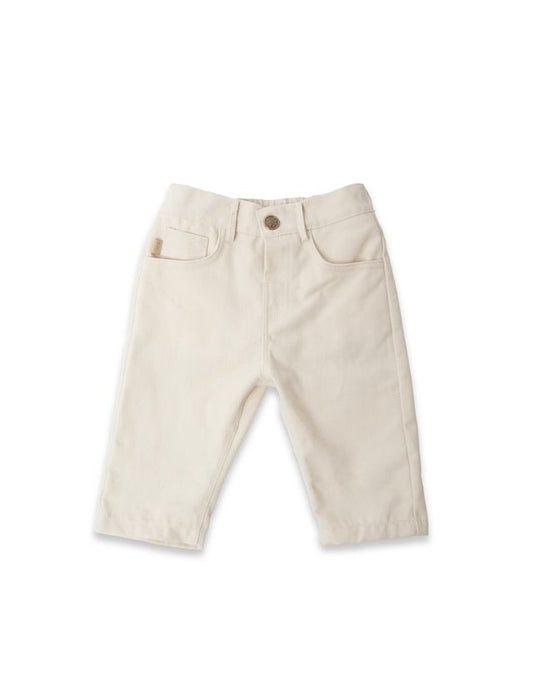 Jeans 5 tasche bimba, WARM WHITE, in cotone e viscosa di bambù, Bamboom