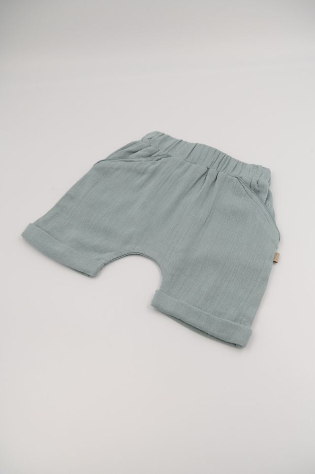 Jeans short, ACQUA GREY, bimbo, con tasche, con elastico in vita, Bamboom