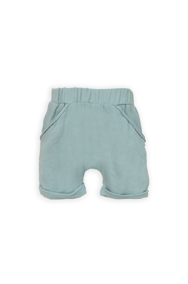 Jeans short, ACQUA GREY, bimbo, con tasche, con elastico in vita, Bamboom