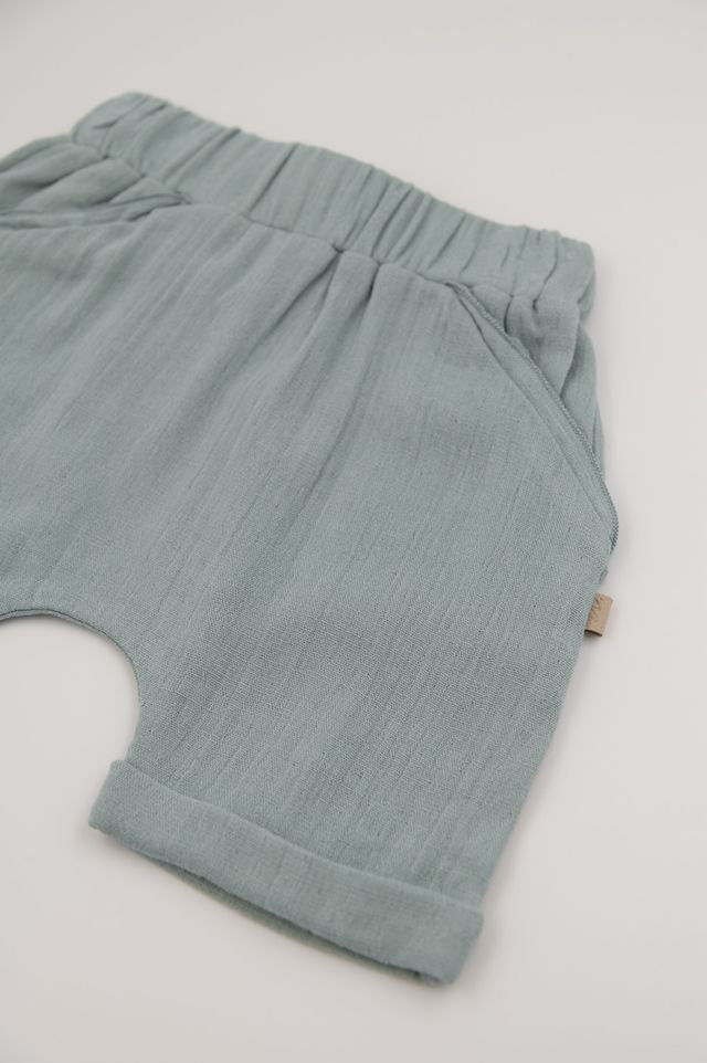 Jeans short, ACQUA GREY, bimbo, con tasche, con elastico in vita, Bamboom