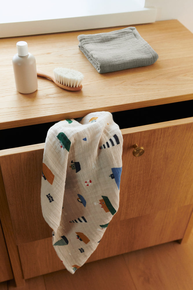 Set di due mussole in cotone biologico, sailing-dove blue mix, Liewood