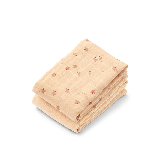 Set di due mussole in cotone biologico, mini butterfly-apple blossom mix, Liewood