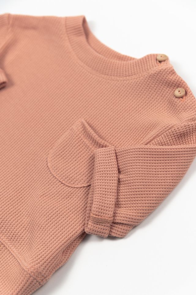 Maglia apertura laterale con bottoni, CORAL, con taschino e maniche lunghe, in fibra di bambù e cotone, Bamboom