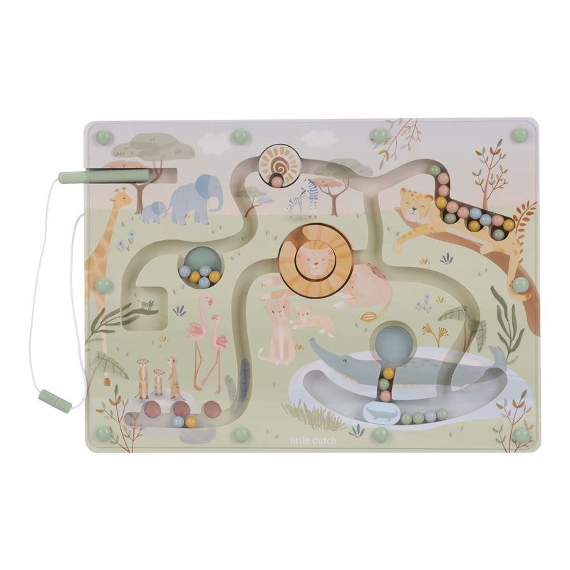 Magnetic Maze, labirinto magnetico a tema Safari Friends, Little Dutch