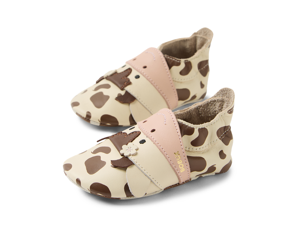 Bobux babbucce Soft Sole Mucchina Mooley Cow White swan Black Coffee