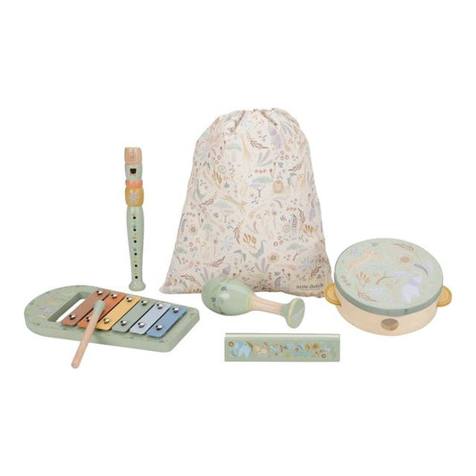 Music Set, Xilofono, Tamburello, Fisarmonica, Flauto, Maracas, Collez Safari Friends, Little Dutch