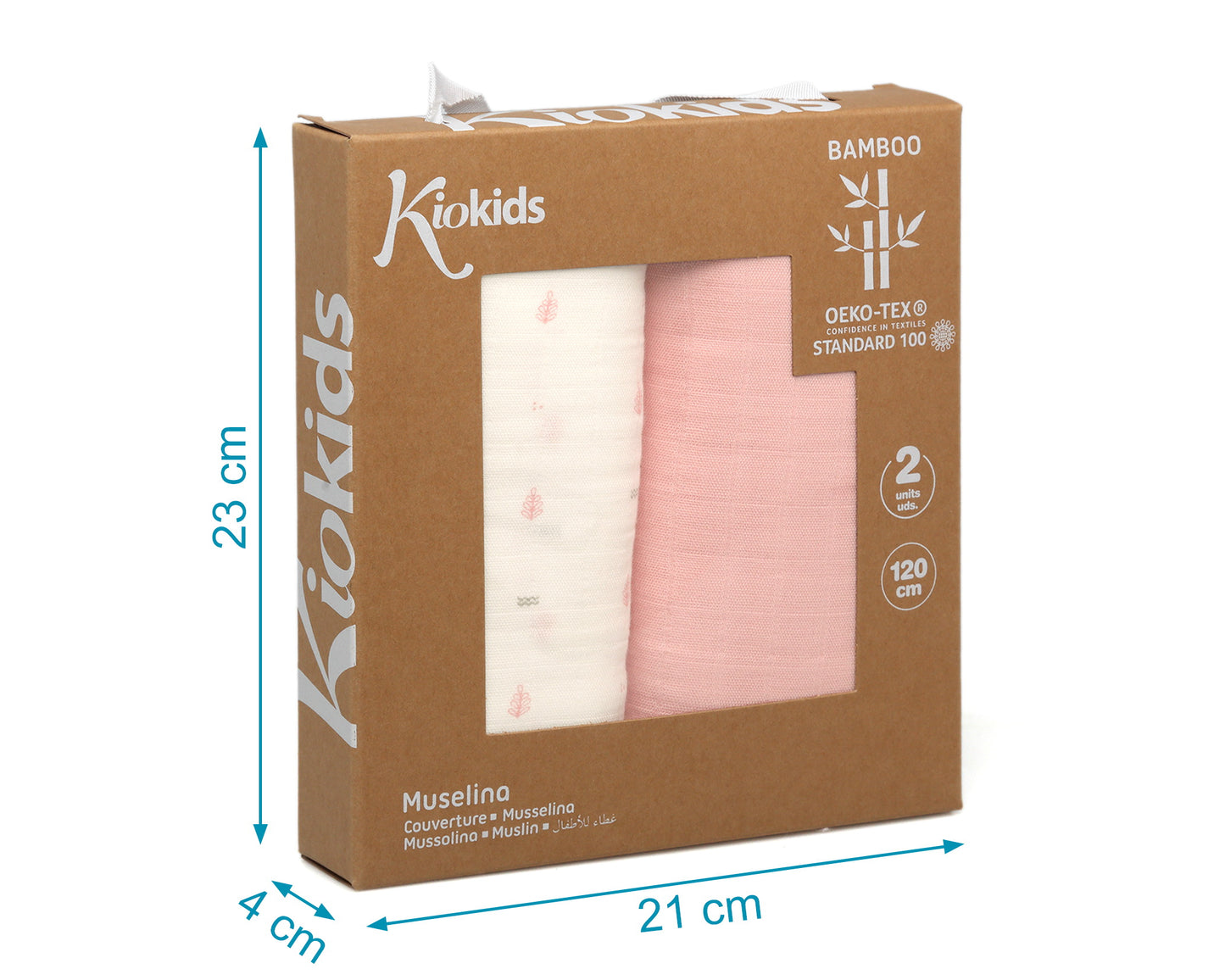 Mussoline in bambù e cotone, Set 2 pezzi, Kiokids