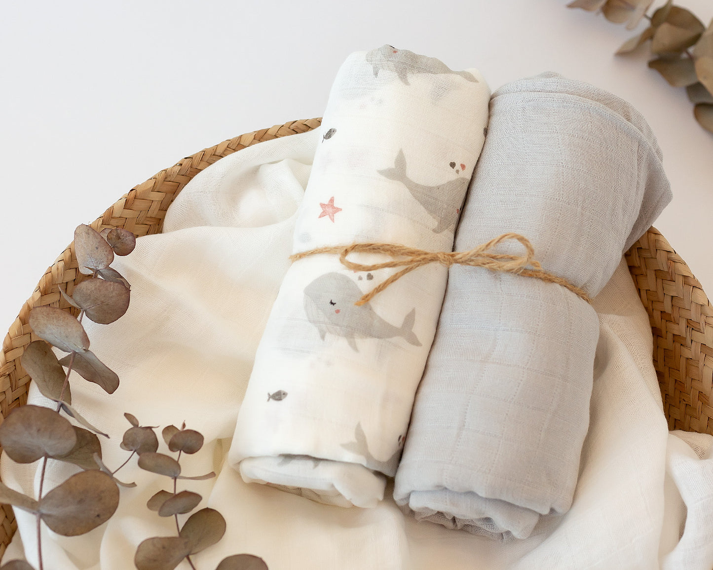 Mussoline in bambù e cotone, Set 2 pezzi, Kiokids