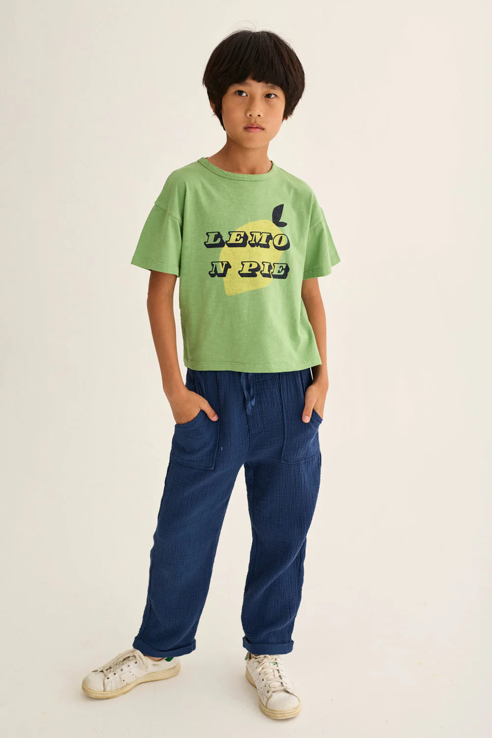 T-shirt OLMO, verde, con scritta Lemon pie, 100% cotone, Cozmo